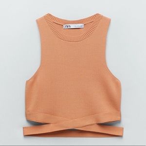 Zara Peach Knit Top